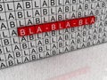 3d Illustration with word cloud about Bla bla bla. Talk about an