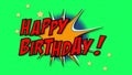Words happy birthday In Comics Style Royalty Free Stock Photo