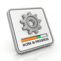 3D illustration of work in progress icon isolated on white background Royalty Free Stock Photo