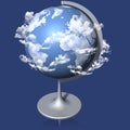 World map sky clouds 003 - 3D illustration Royalty Free Stock Photo