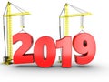 3d 2019 year with crane