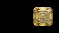 3D illustration yellow asscher diamond