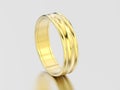 3D illustration yellow gold matching couples wedding ring bands Royalty Free Stock Photo