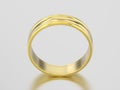 3D illustration yellow gold matching couples wedding ring bands Royalty Free Stock Photo