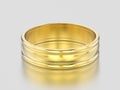 3D illustration yellow gold matching couples wedding ring bands Royalty Free Stock Photo