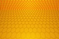 3d illustration of a yellow honeycomb monochrome