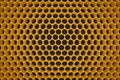 3d illustration of a yellow honeycomb monochrome honeycomb for honey