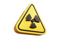 3d illustration of yellow warning sign icon Hazard symbols for radioactivity, nuclear, contaminants, radiation, biological