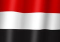yemen national flag 3d illustration close up view