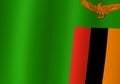 zambia national flag 3d illustration close up view