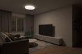 3d illustrations of interior living room tv zone