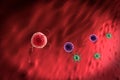 3D illustrations of phagocyte kills viruses