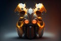 3D illustrative design of futuristic concept motorcycle prototype. High performance engine.