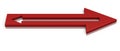 Arrow red with notch of another arrow in opposite direction 3D Illustraton