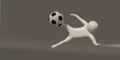 3d illustrator group of career symbols on a gray background, 3d rendering of the playing football. Includes a selection path