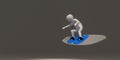 3d illustrator group of Surfing symbols on a gray background, 3d rendering of the Playing sports. Includes a selection path