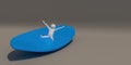 3d illustrator group of Surfing symbols on a gray background, 3d rendering of the Playing sports. Includes a selection path