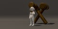 3d illustrator, 3d rendering of the Judge and hammer