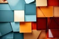 3d ilustration of abstract background with cubes in blue and orange colors Royalty Free Stock Photo