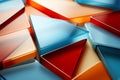 3d ilustration of abstract background with glossy cubes in blue and orange colors Royalty Free Stock Photo