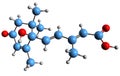 3D image of Abscisic acid skeletal formula