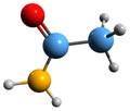 3D image of Acetamide skeletal formula