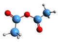 3D image of Acetic anhydride skeletal formula