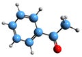 3D image of Acetophenone skeletal formula