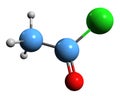 3D image of Acetyl chloride skeletal formula