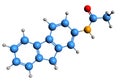 3D image of 2-Acetylaminofluorene skeletal formula