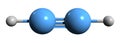3D image of acetylene skeletal formula