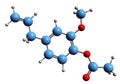 3D image of Acetyleugenol skeletal formula