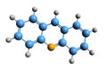 3D image of acridine skeletal formula Royalty Free Stock Photo