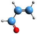 3D image of Acrolein skeletal formula
