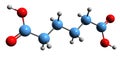 3D image of Adipic acid skeletal formula