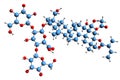 3D image of Aescin skeletal formula