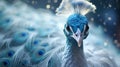 fantasy 3d image of an albino white peacock in the forest. Royalty Free Stock Photo