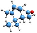 3D image of alpha-Campholenal skeletal formula