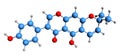 3D image of Alpinumisoflavone skeletal formula