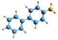 3D image of 4-Aminobiphenyl skeletal formula Royalty Free Stock Photo