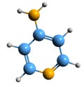 3D image of 4-Aminopyridine skeletal formula