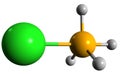 3D image of Ammonium chloride skeletal formula