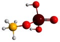 3D image of Ammonium dihydrogen phosphate skeletal formula