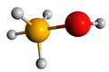 3D image of ammonium hydroxide skeletal formula