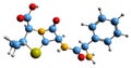 3D image of Ampicillin skeletal formula