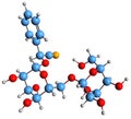 3D image of Amygdalin skeletal formula Royalty Free Stock Photo