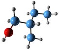 3D image of amyl alcohol skeletal formula