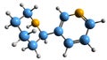 3D image of Anabasine skeletal formula Royalty Free Stock Photo