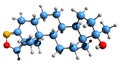 3D image of Androisoxazole skeletal formula