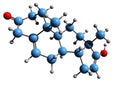 3D image of Androstadienone skeletal formula